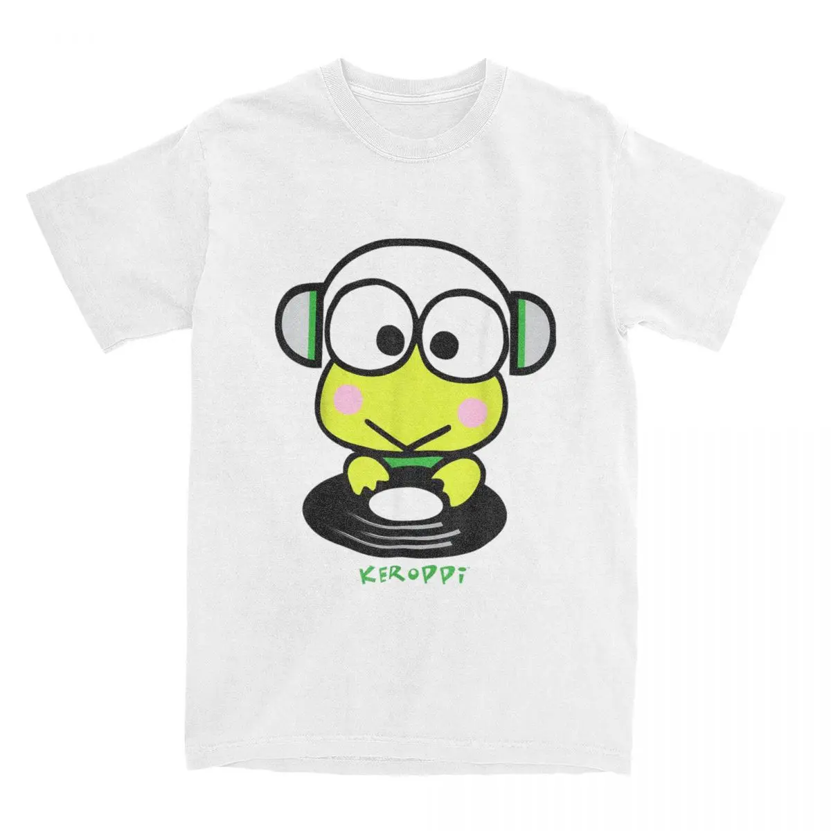 Men Women Keroppi DJ Record Spin T Shirt Pure Cotton Clothing Amazing Short Sleeve O Neck Tee Shirt Stylish Versatile T-Shirts