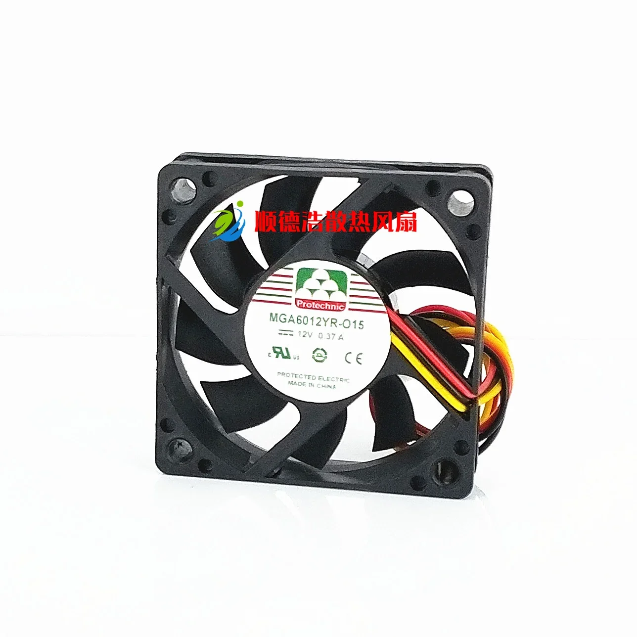 MAGIC MGA6012YR-O15 DC 12V 0.37A 60x60x15mm 3-Wire Server Cooling Fan