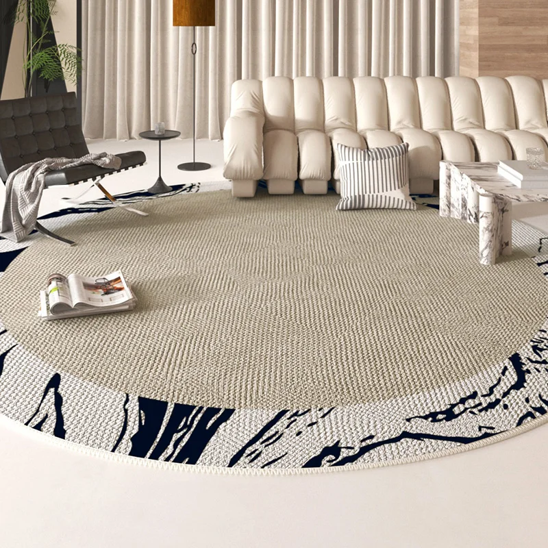 Wabi Sabi Style Round Living Room Carpet Chinese Ink Bedroom Coffee Table Carpets Advanced Round Bedside Waterproof Antislip Rug