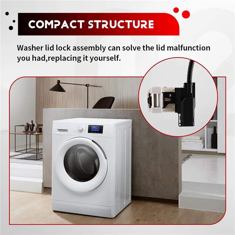 

B84B-W11307244 W10682535 Washer Lid Lock Switch W/ Accessories For Whirlpool,Washing Machine Lid Door Latch Assembly