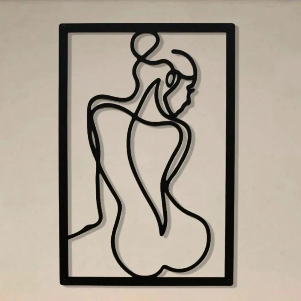 3D Abstract Metal Wall Art – Female Backside Decor for Modern Living Rooms & Art Deco Bedroom Makeovers