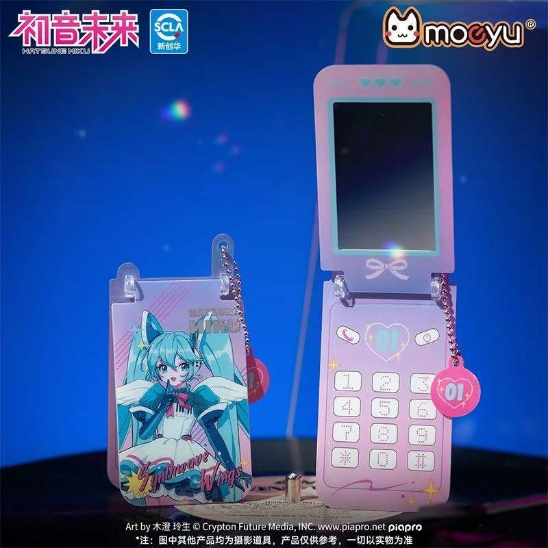 Moeyu Hatsune Miku Lustro do Makijażu Akrylowe Kieszonkowe Zawieszka Vocaloid Cosplay Rin Luka Przenośne Składane Lustro Zabawka Akcesorium do Torby