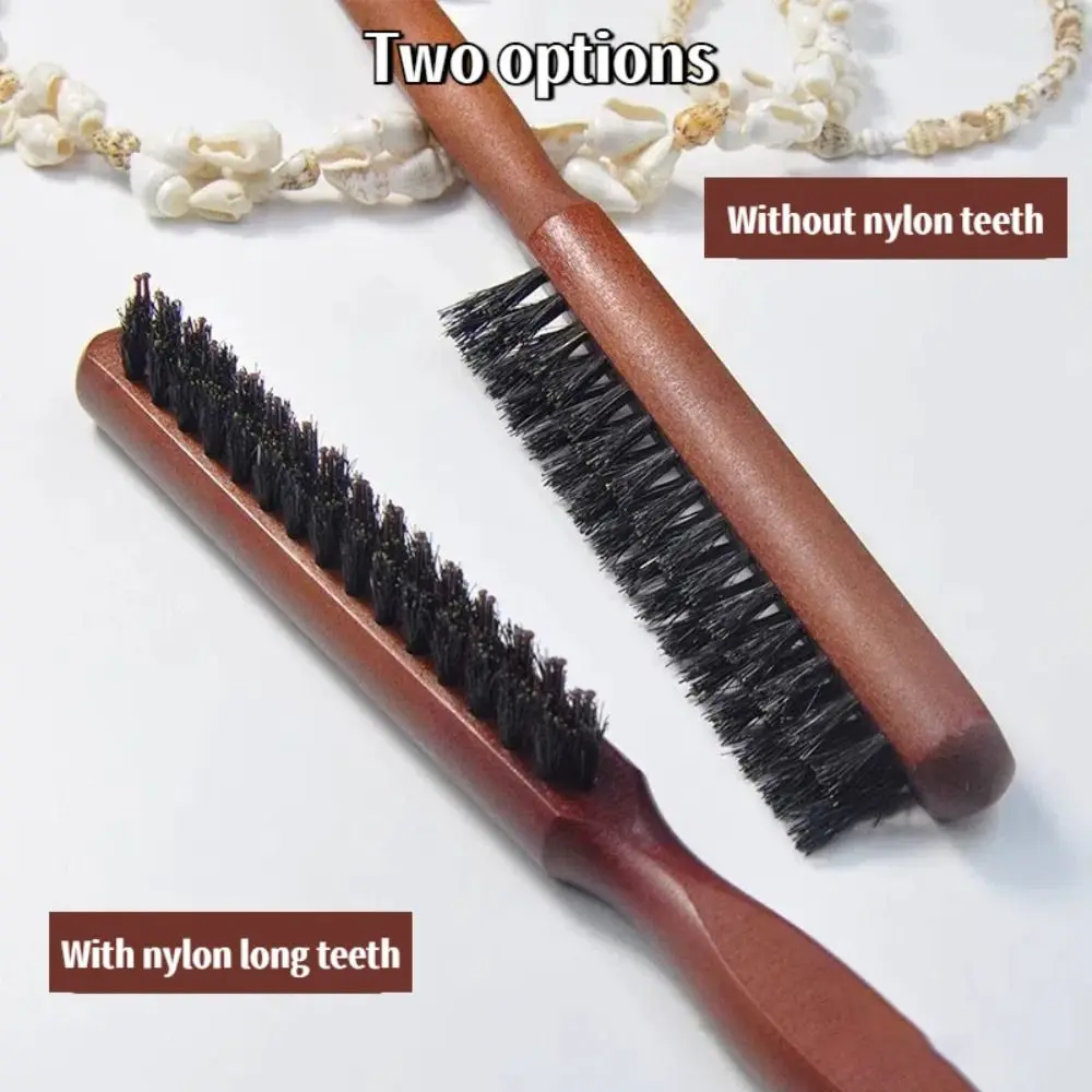 Fotografia 4: Escova de Cabelo de Moda com 3 Fileiras para Dar Volume e Textura, Cabo de Plástico Durável e Cerdas de Javali