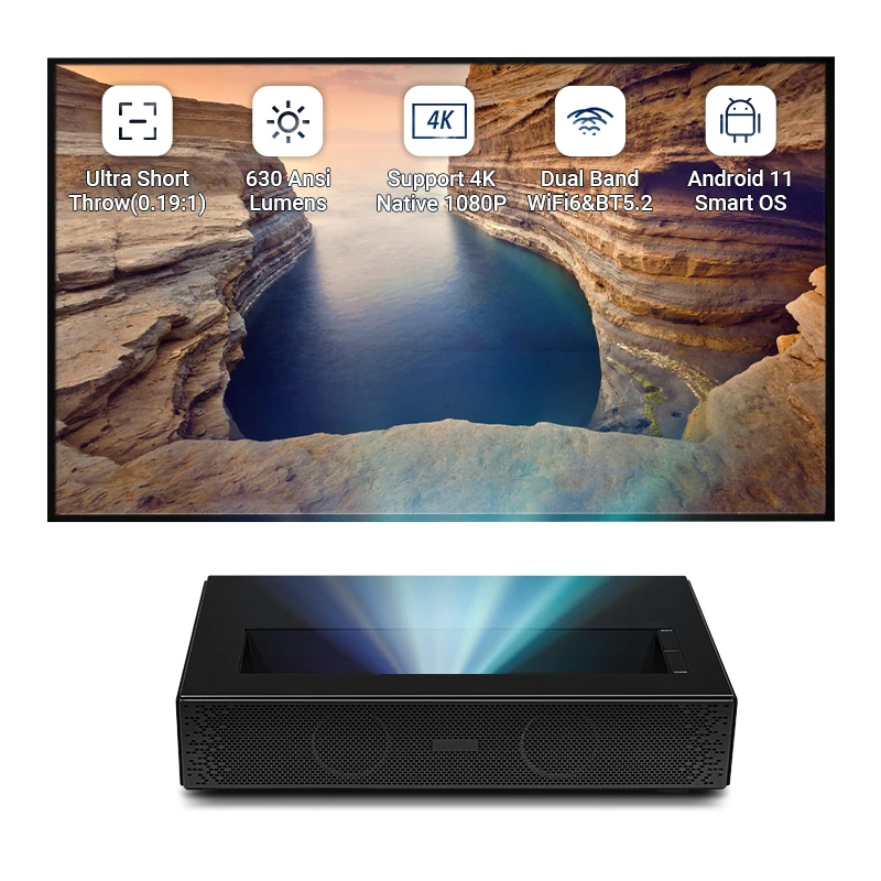 

Лазерный проектор Hotack D068 с ультракороткофокусным объективом, для домашнего кинотеатра, UHD 4K, хит продаж