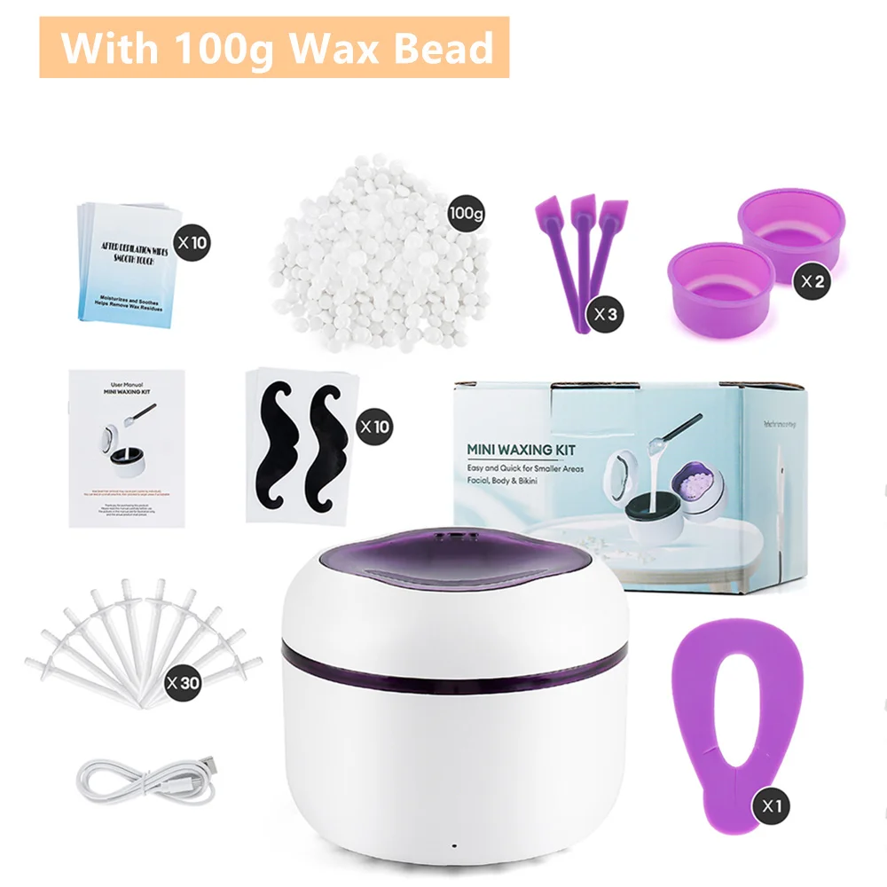 Mini Wax Heater Machine 40g Siliconen Kom Wax Warmer Neus Oor Ontharing Waxen Kit Wax Bean Wax Verwarming smeltkroes Smelter