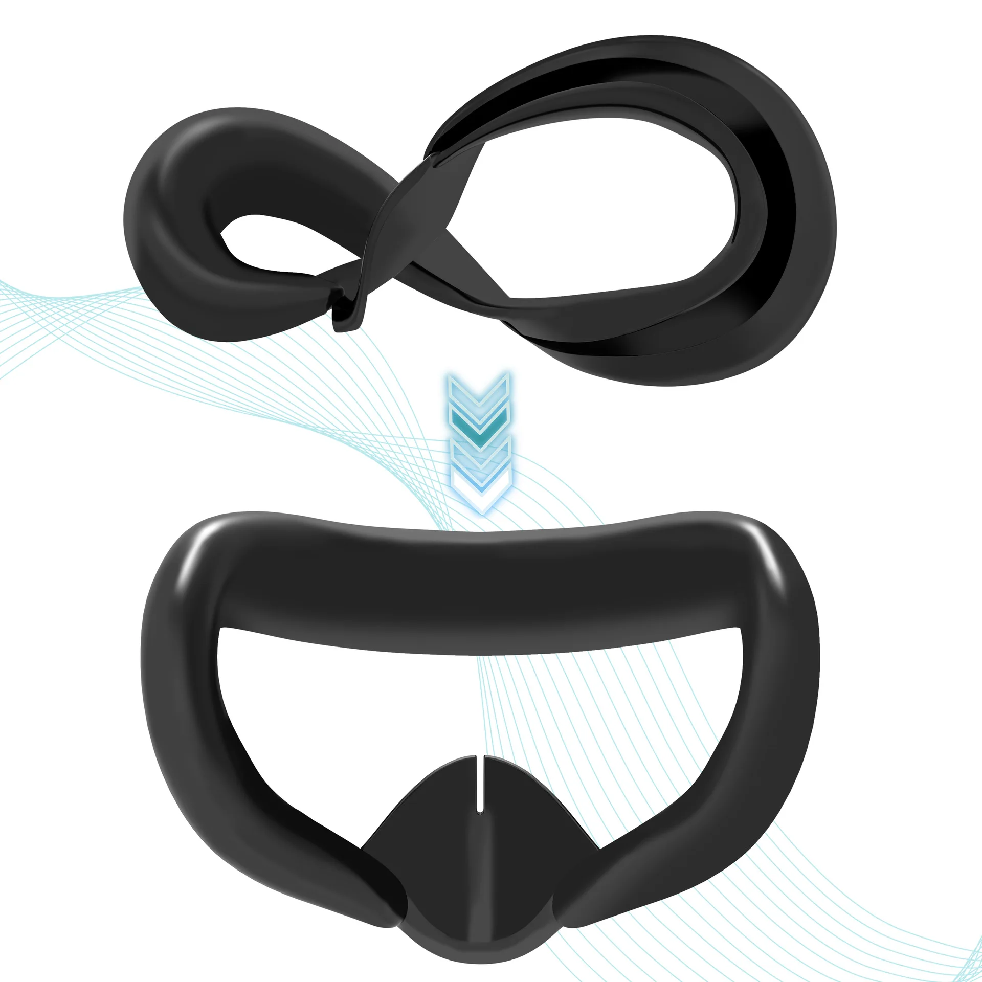 Compatible with Meta Quest3 VR glasses silicone mask Q3 anti sweat oil dirt and dust protective mask accessories