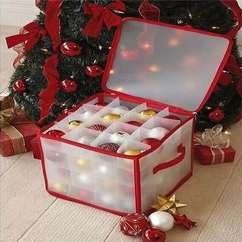 64 Grid Holiday Decoration ContainersTranslucent PP Christmas Ornament Storage Box Decoration Balls Storage Container box