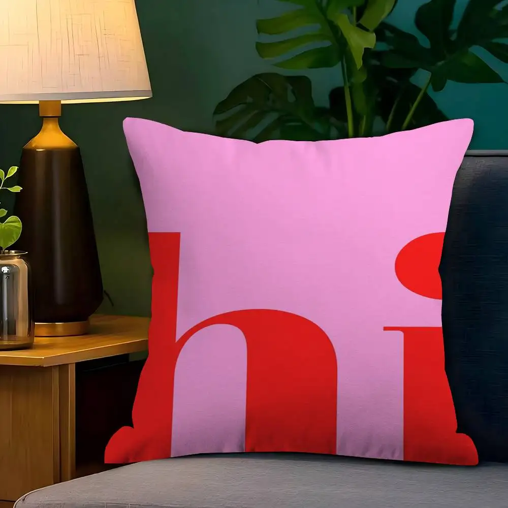 

Retro HI And CAIO Modern Pillowcase Toon Gift Cushion Cover Bedroom Home Sofa Chair Seat Decor Pillow Case