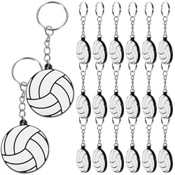 20 Pcs PVC Volleyball Keychain Creative Key Ring Sports Bag Pendant Souvenir Ball Key Holders Decorative Pendant Metal Keychains