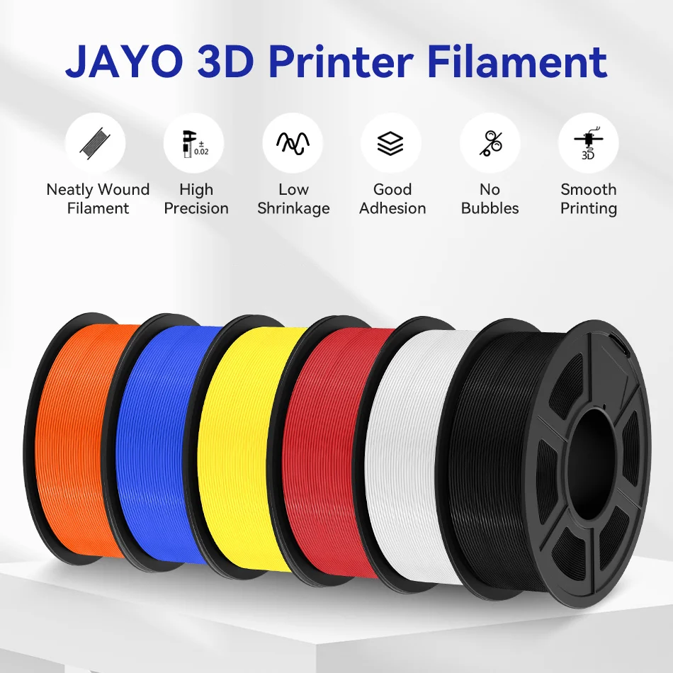 Imagem -05 - Printer Filament Materiais de Impressão para Impressora 3d Abs Pla Meta Petg Seda Tpu Madeira Arco-íris Mármore 175 mm 10 Rolo Jayo3d