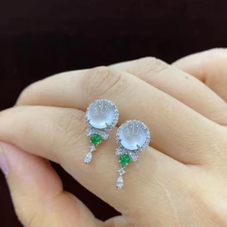 Creative Design Natural white Ice seed chalcedony stud earrings for women Exquisite fashion earings Charm party Jewelry gift