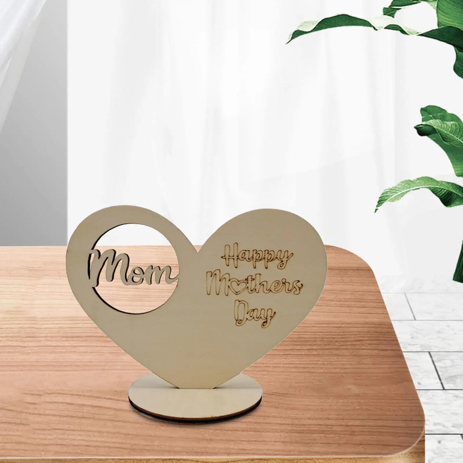 Mother's Day Decoration Collectible Mother's Day Gifts for Wife Wood Statue for Fireplace Desktop Office Bookshelf Living Room