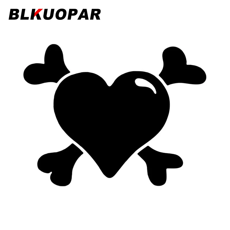 

BLKUOPAR Heart And Crossbones Car Sticker Fashionable Personality Waterproof Decoration Funny Original JDM Car Door Protector