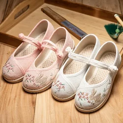 Children's Cloth Shoes Comfortable Kids Hanfu Flat Shoes Fashion Handmade Embroidery Girls Princess Shoes for Dance Performance