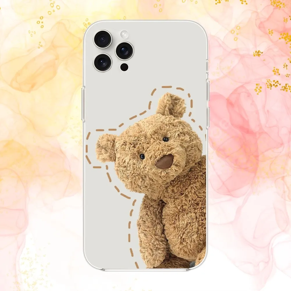 JELLYCAT CUTE TOYS Phone Case For iPhone Mini 11 12 PRO 13 14 15 Pro XS Max X Plus SE XR Transparent Shell