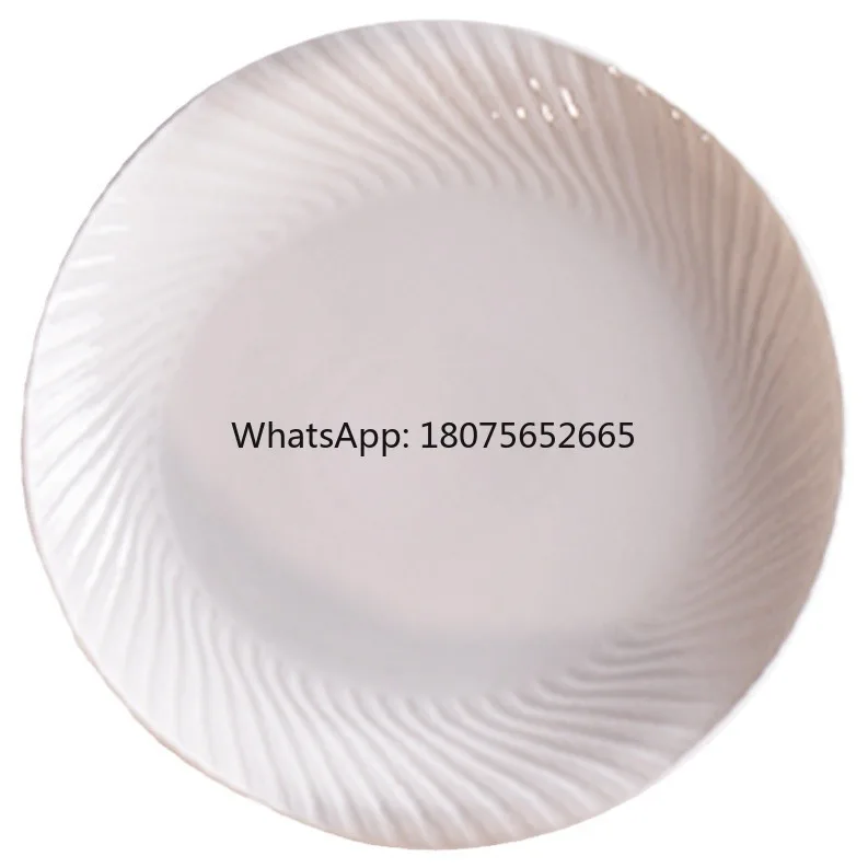 New premium ceramic japanese-style plate - ideal for home use, western cuisine, and stir-fries