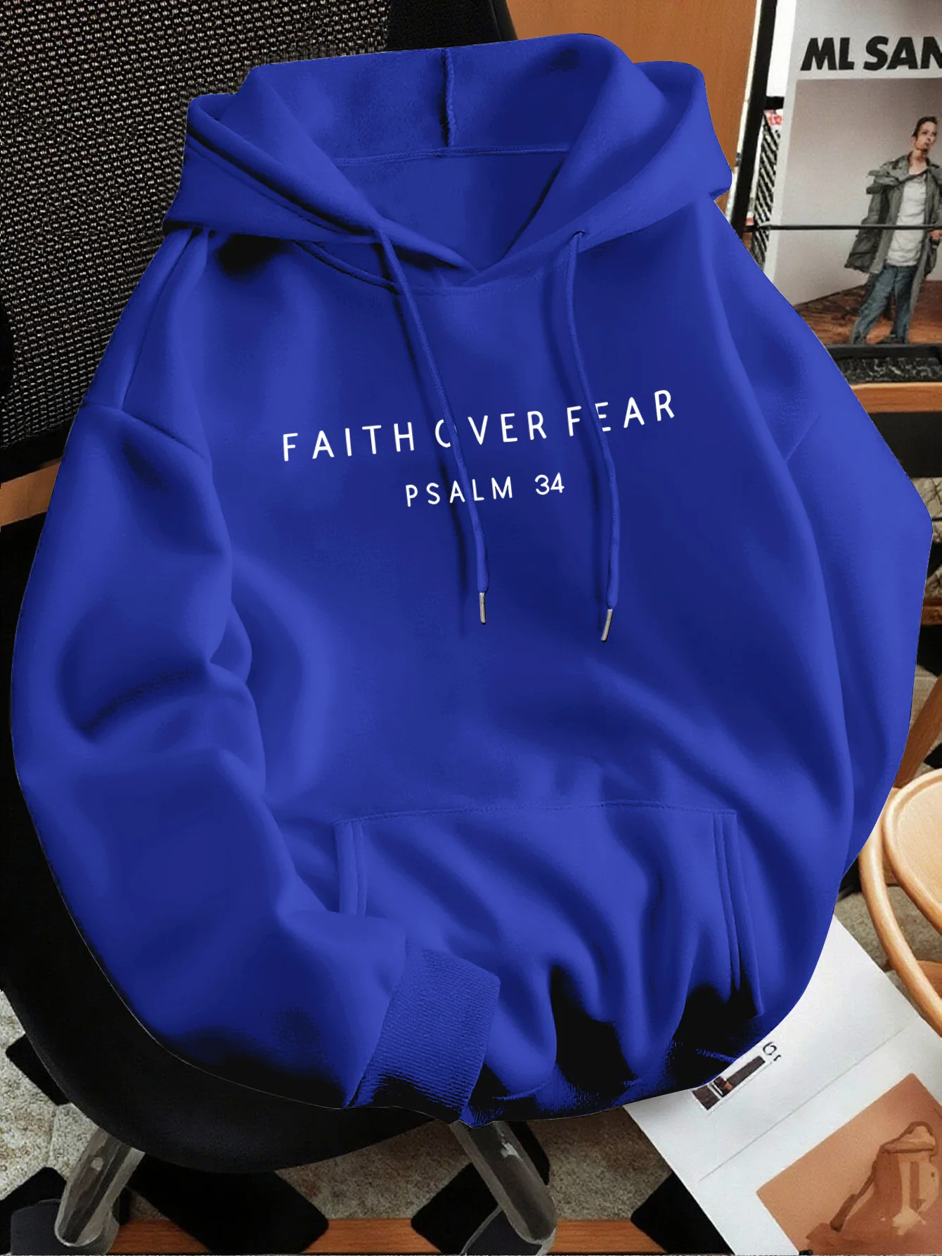 Inspiring Faith Men's Hooded Sweatshirt - Simple Textured Print on Front Chest - Casual, Simple, Daily-Comfortable Hooded Shirt