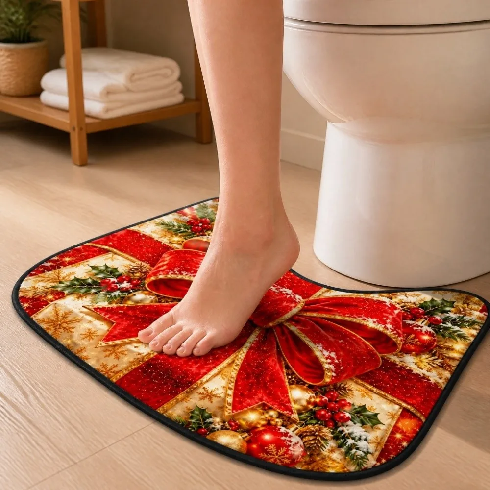 Lovely 3D Visual Bathroom Rug Set Quick Dry Absorbent Bath Mat Reliable Backing Premium Fabric Floor Mat Home Decoration
