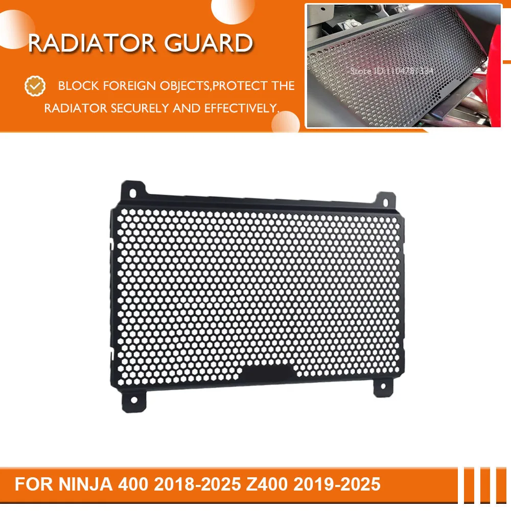Motorcycle Aluminum Radiator Guard For Z400 2019 2020 2021 2022 2023 2024 2025 Engine Cooler Cover Protection For Ninja 400 2018