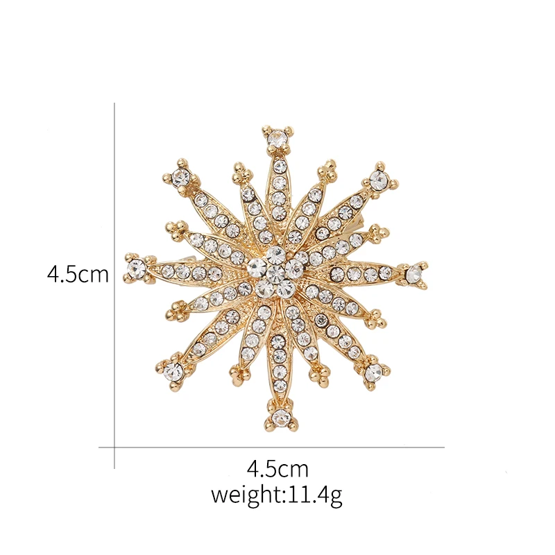 Factory Directly Rhinestones Starburst Brooch Pins