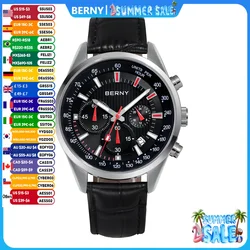 BERNY Quartz Watches for Men Multifunction Chronograph Man Sports Watch Calendar Date Luminous Fashion Cool Men's Wristwatch