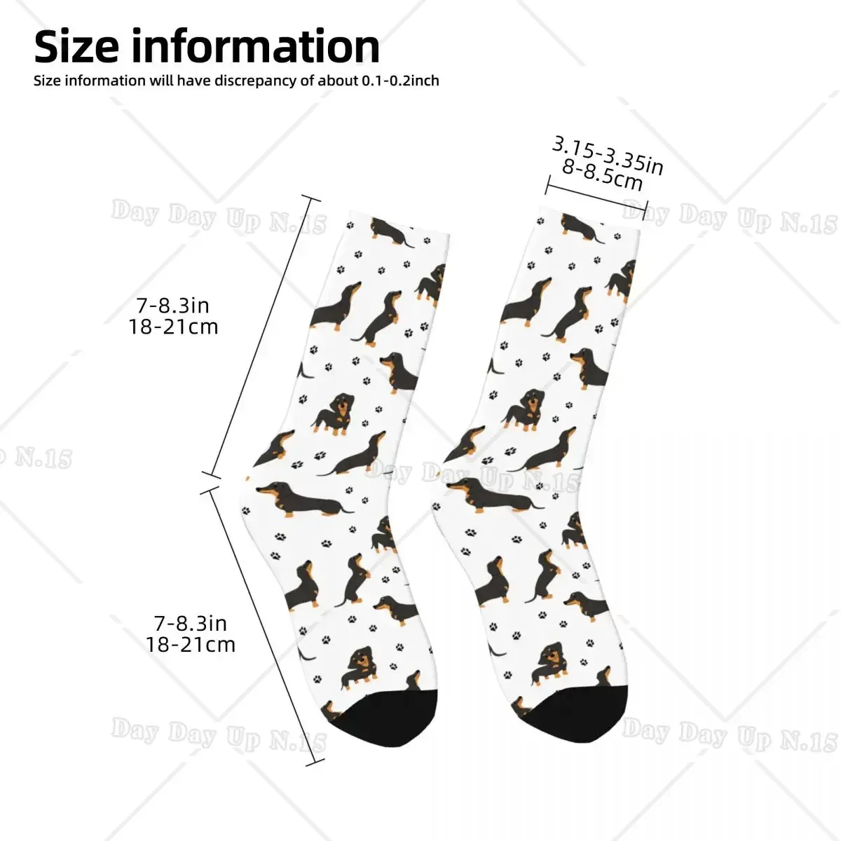 Dachshund Dog Pattern With Dog Paws Socks Harajuku Super Soft Stockings All Season Long Socks Accessories for Unisex Gifts