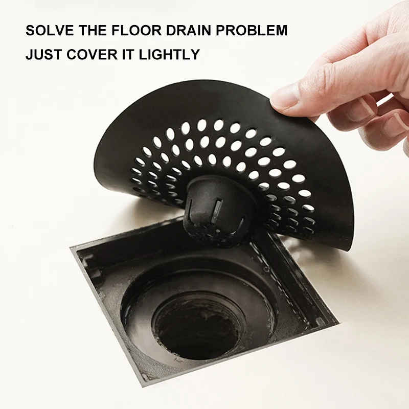 Anti-blocking Silicone Floor Drain Sticker Bathroom Sewer Hair Filter Drain Cover Floor Drain Mat for Kitchen Anti-cockroach