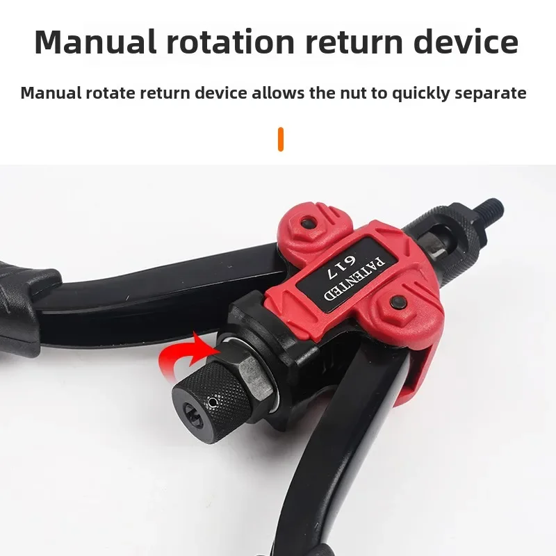 Manual Rivet Nut Gun for Hole Nut and Screw Installation, Double Handle Riveting Tool for Quick and Easy Operation