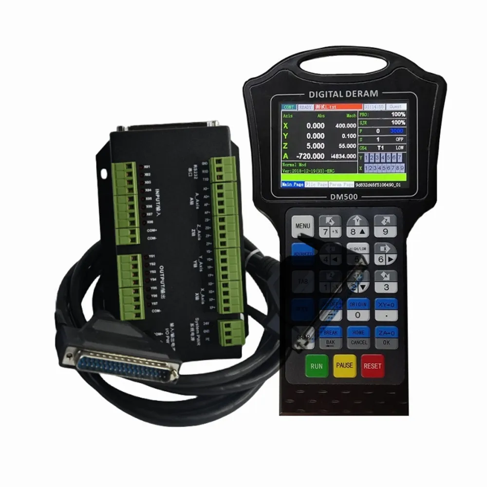 Sistema de control numérico independiente de 3/4 ejes DM500, controlador numérico portátil sin conexión para máquinas de fresado y grabado.
