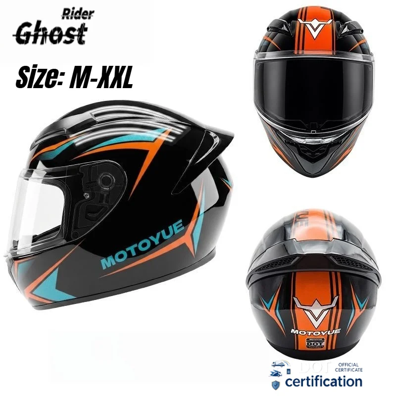 Dual Visor Motorcycle Racing Helmet - Full Face Motorcycle Helmet DOT Approved