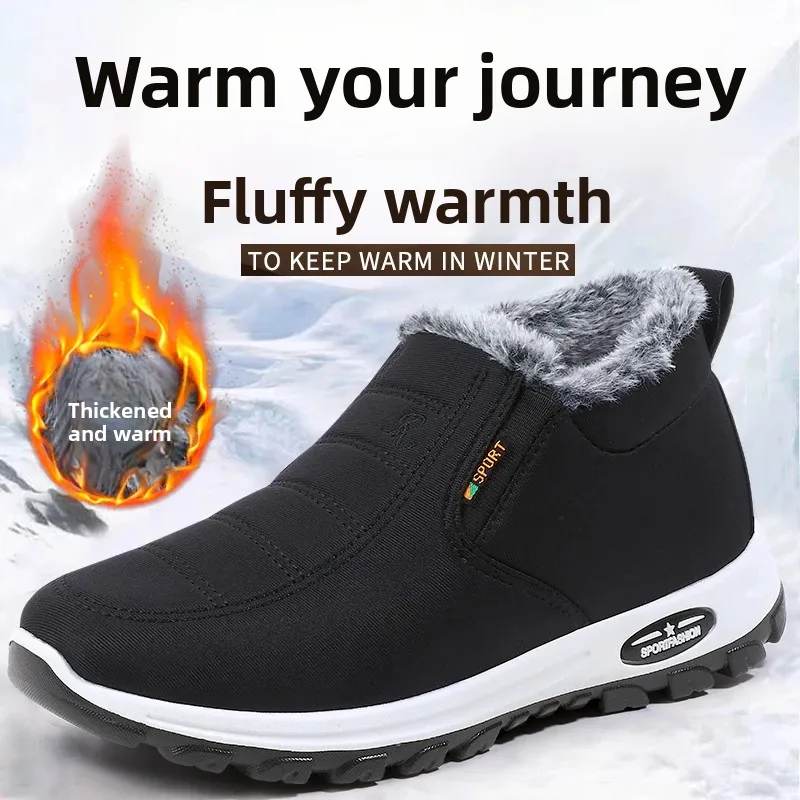 

Непромокаемые зимние ботинки для женщин, новинка 2023 года, плюшевые зимние ботинки, женские ботильоны, теплая черная парная хлопковая обувь на платформе для пар