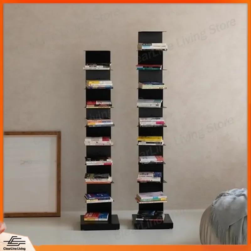 Invisible Floor Bookshelf Wrought Iron 3D Shelf for Home Store Household Standing Book Rack Modern Minimalist Display Storage