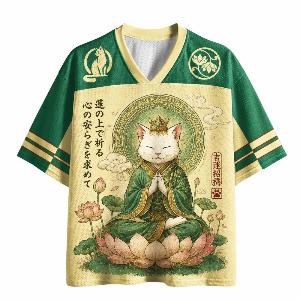 Japanese Harajuku Lotus 3D Print Breatha Quick-Dry Men V-Neck TShirt Outdoor Street Fashion Casual Leisure Parent-Child Clothing