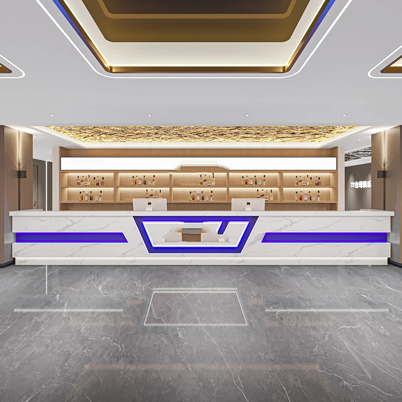 Front Standing Lectern Reception Desks Bar Counter Shop Hair Salon Salon Reception Desk Coffee Theke Rezeption Bar Furniture