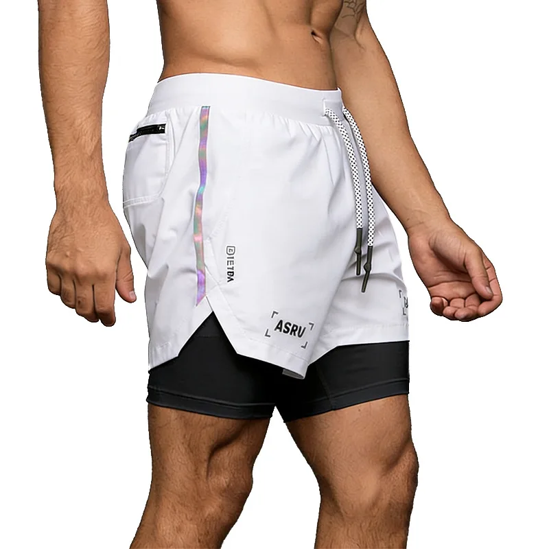 

Men's Summer Men's Shorts American Youth Anti-light Double-layer Sweatpants Men's Multi-bag Marathon Running Shorts