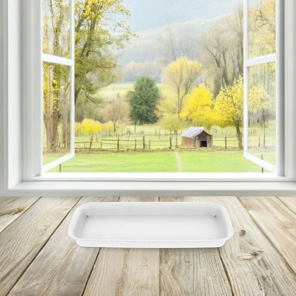 

2Pcs Rectangular Water Trays for Indoor Plants Reusable Anti-Slip Design Classic Look Large Capacity Drip Pans for Plants