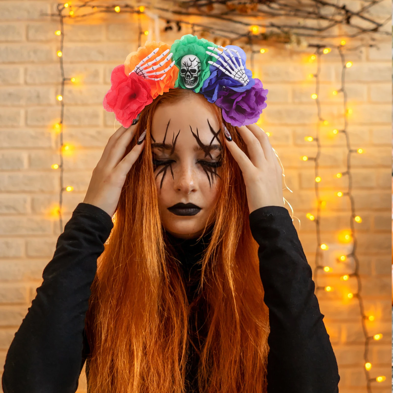 

Hair Accessories Halloween Wreath Costume Funny Headband Rose Decoration Adults Headbands Carnival Polyester Plastic