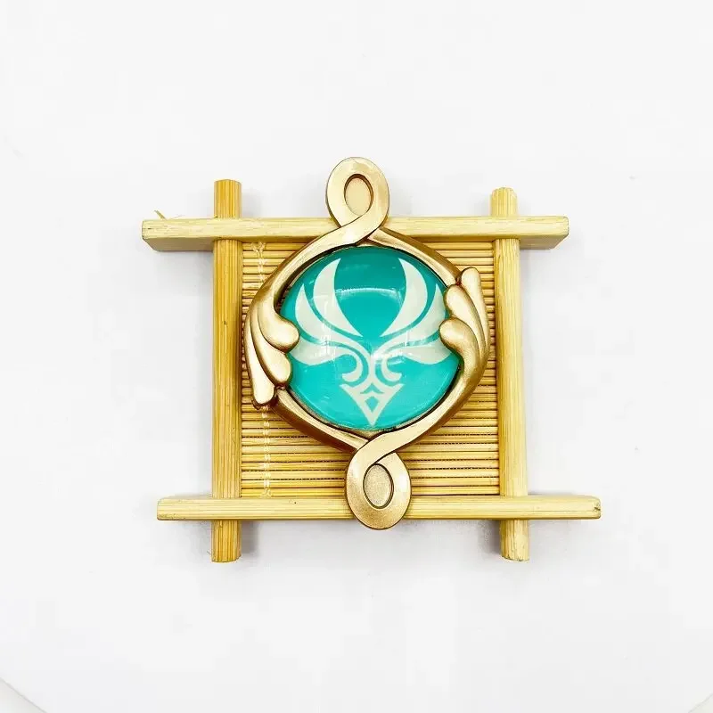 Game Impact Fontaine Pneuma 7 Element Eye Of God Brooch Lyney Cosplay Accessories for Clothes Backpack Decor Brooch Gift