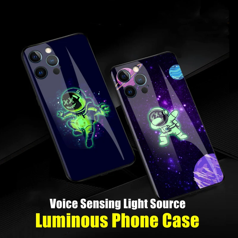 

Cool Astronaut LED Light Source Glow Luminous Case for OnePlus 6 6T 7 7T 8 8T 9 9R 10 Ace Nord 2 N10 N20 N200 Pro Accessories