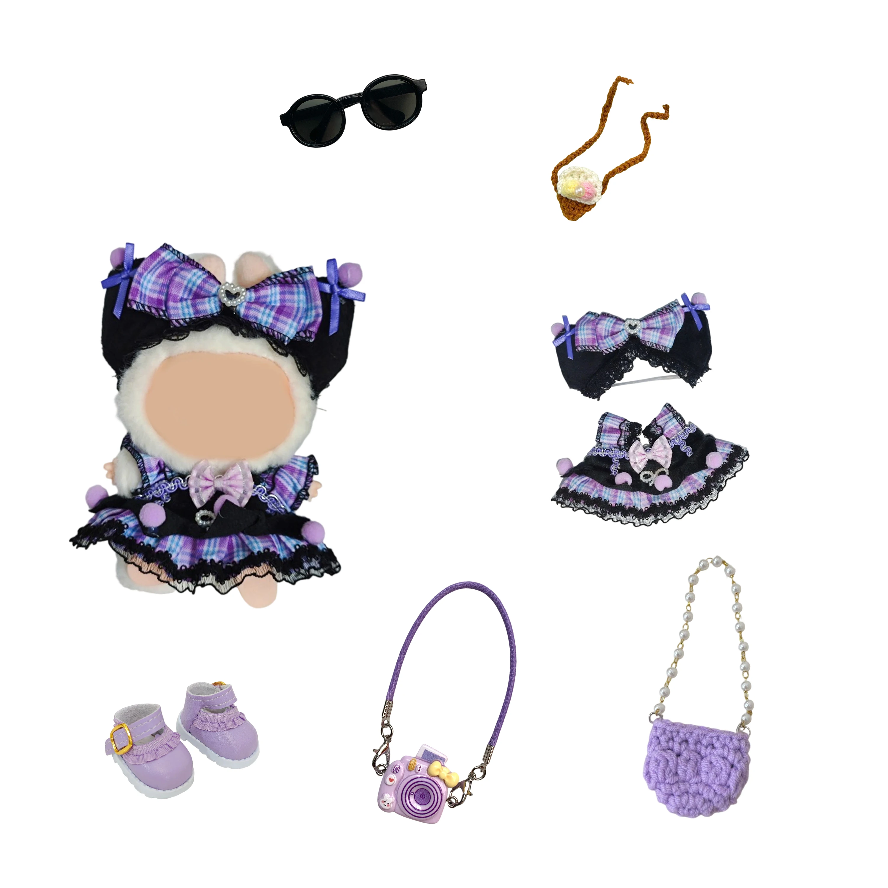 

15cm Labubu Doll Clothes, 6PCS Summer Outfit Set - Cute DIY Dresses & Accessories for Plush Toys, Cosplay, Gift, Display