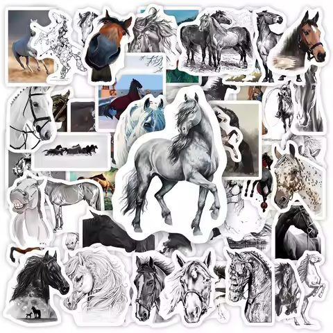 Horse Aesthetics Stickers Equestrian Decorative Scrapbook Art Sketch PVC Waterproof Funny DIY for Notebook Laptop Phone Sticker