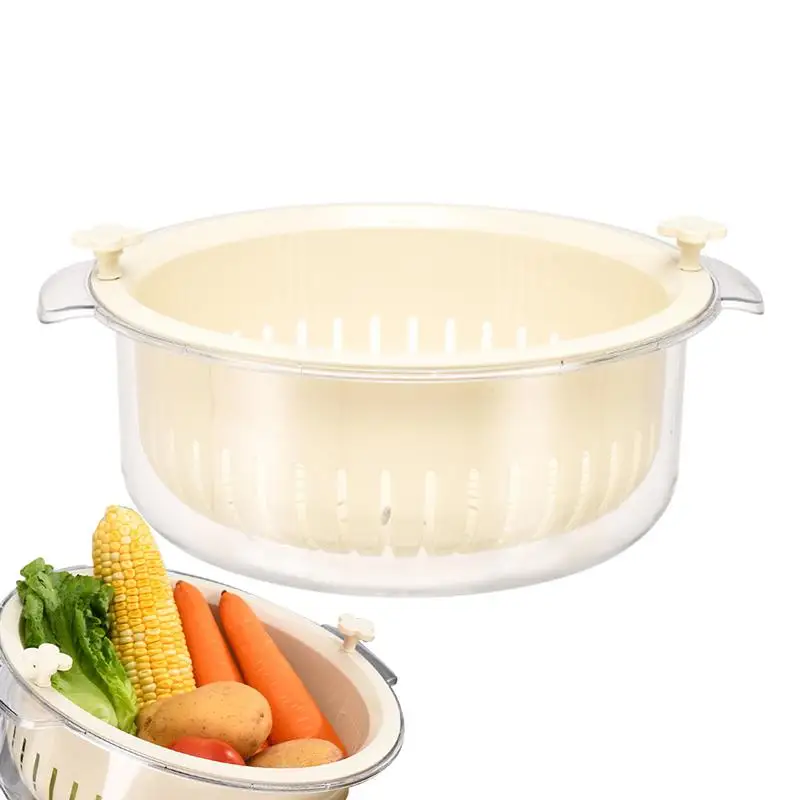 

Fruit And Vegetable Strainer Drain Basket Fruit Washing Bowl 2-in-1 Fruit Strainer Colander Strainers Washing Basket Food