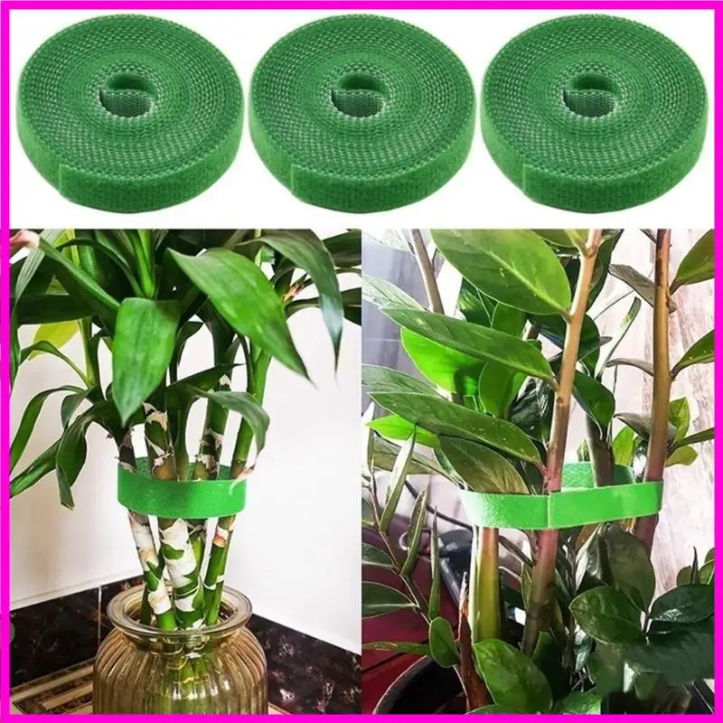 57BE Practical 2M Nylon Plant Hook Rings Ties Fastener Tape for Secure Plant Support