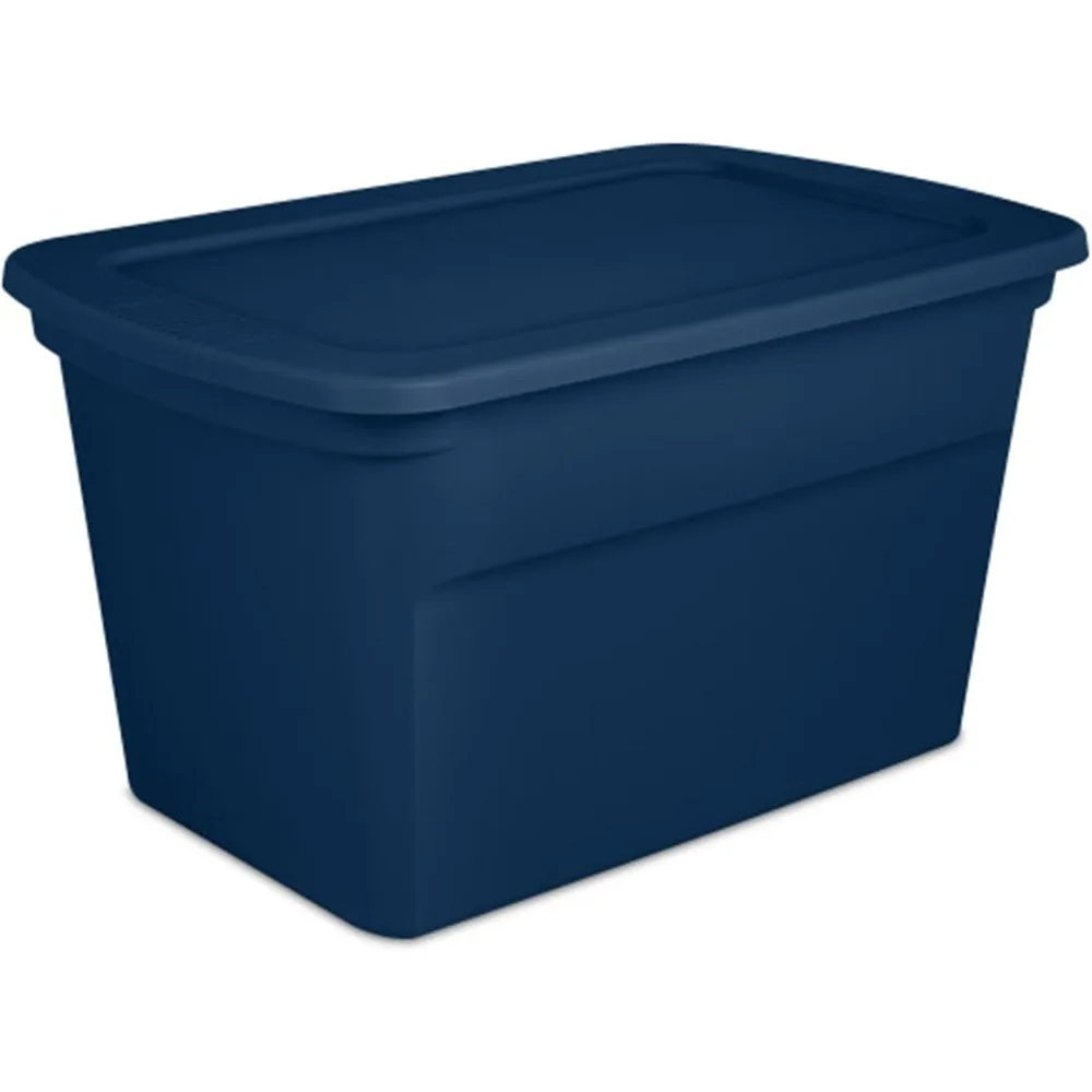 12-Pack Plastic Storage Bins with Lids, Large Box Containers, 30 Gallon, Blue