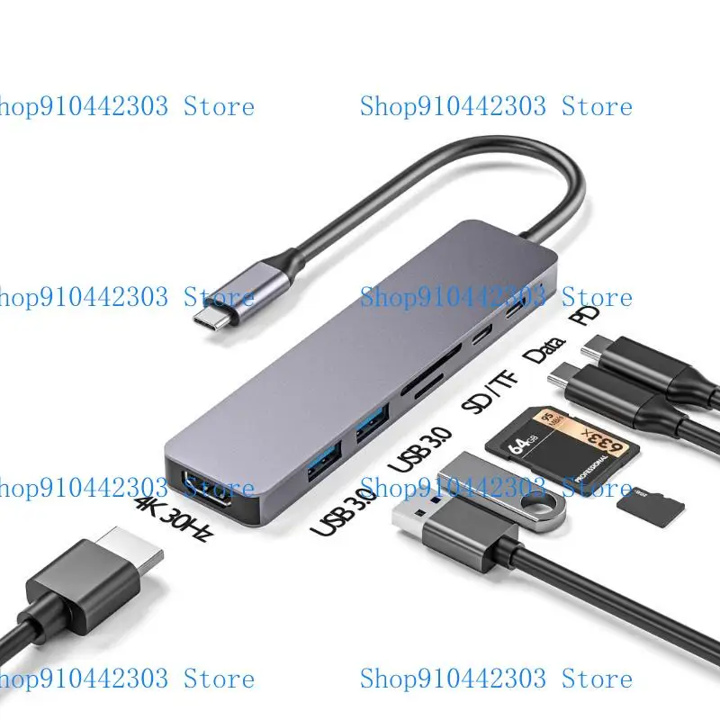 L4MD Multi Function Type C Hub Adapter, USB3.0, PD100W Charging for Home Theater