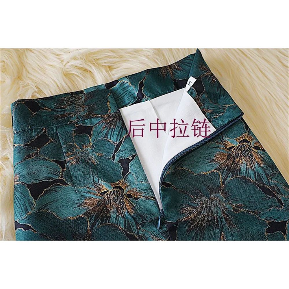 Fashion Retro Print Skirt Women's Summer new High Waist Slim Split Long Hip Skirts for Women Women's Clothing Sales Mini Skirt