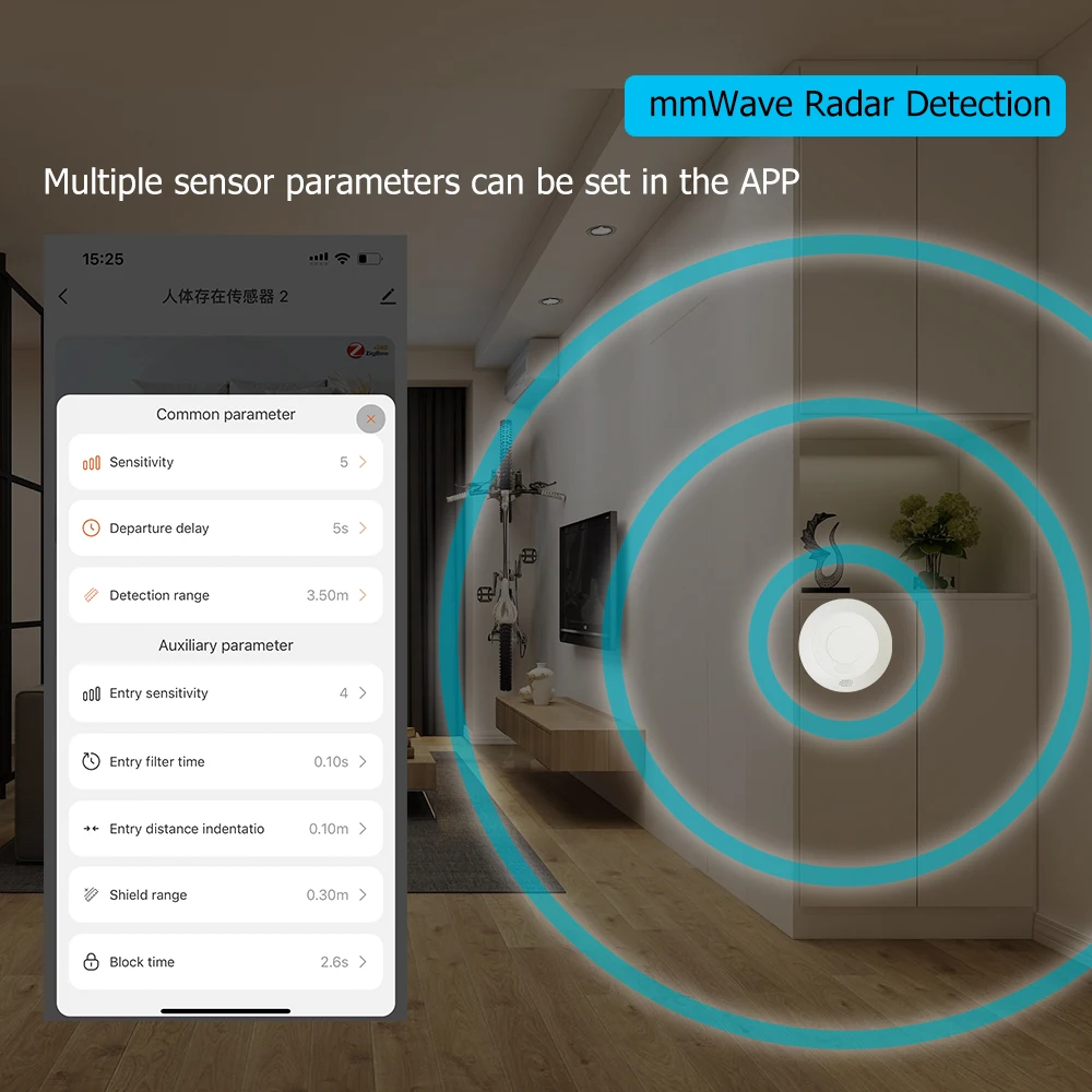 Imagem -04 - Wifi 24g Mmwave Radar Sensor de Movimento de Presença Humana para Interruptor de Luz Detecção de Luminosidade 110 220v Tuya Smart Life Home Zigbee3.0