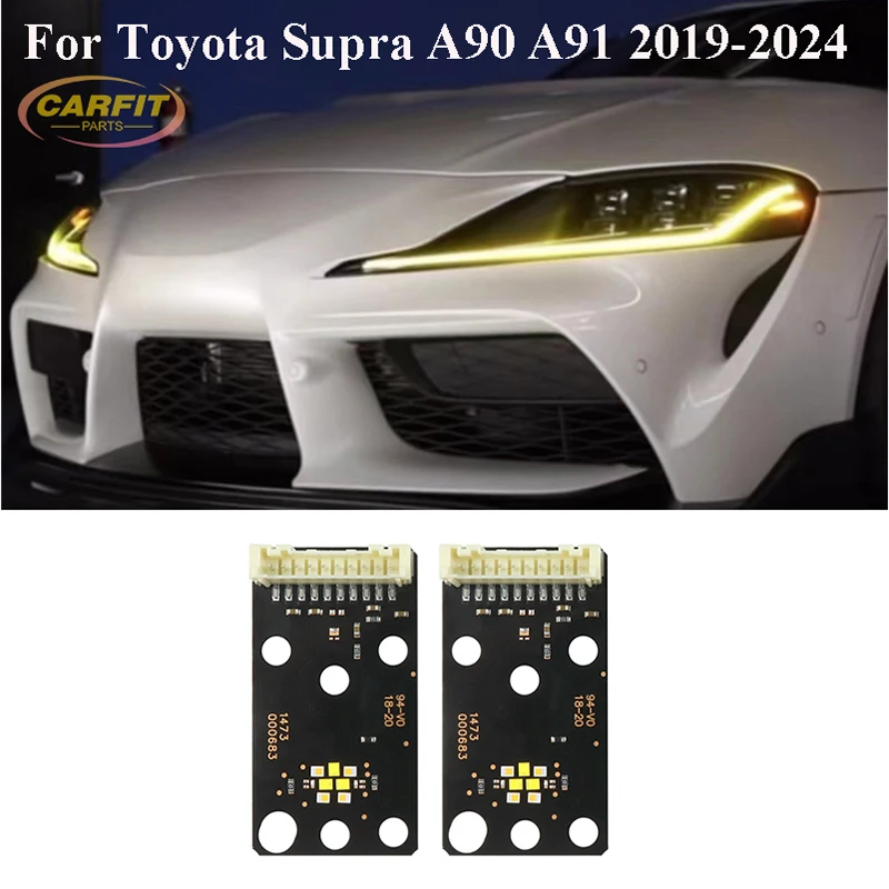 

Lemon Yellow Angel Eyes DRL Boards For Toyota GR Supra A90 A91 2019-2024 LED Headlight DRL Modules Daytime Running Lights Chip