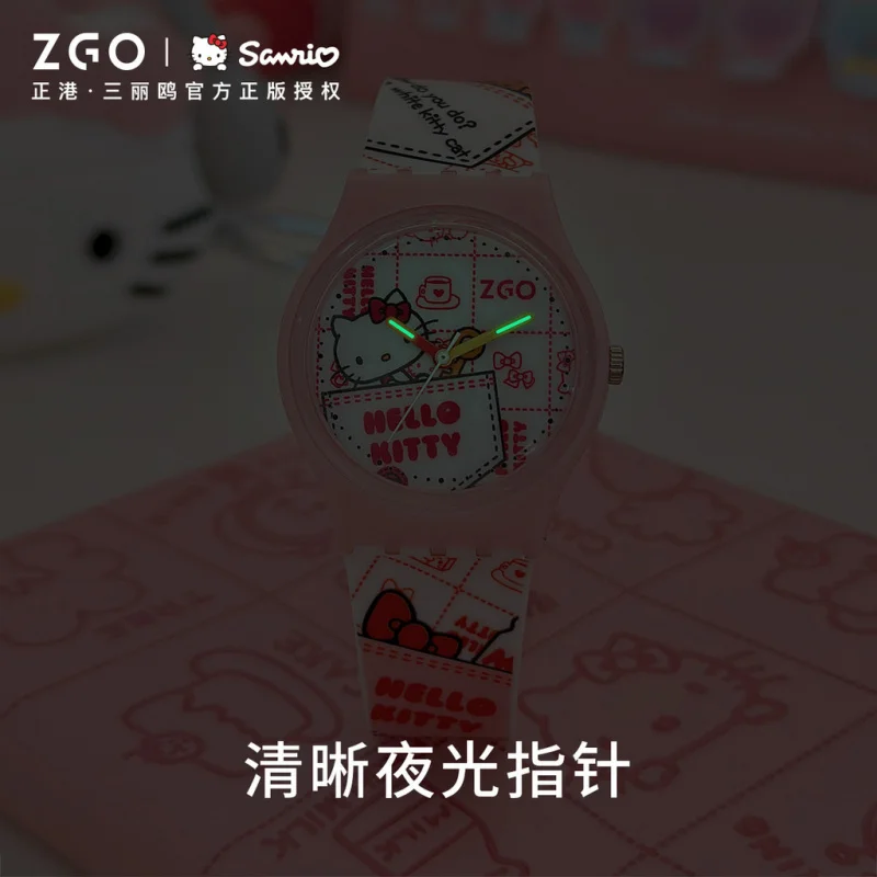 ZGO Sanrio HelloKitty KidsWatch for Girls and Students  Cute Waterproof Quartz Wristwatch Gift 8681