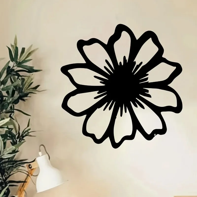 Elegant Daisy Metal Wall Art Rust-Resistant Iron Flower Wall Sculpture Garden Decor 1pc